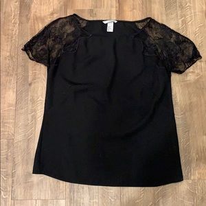 H&M | Black Lace Sleeve Blouse